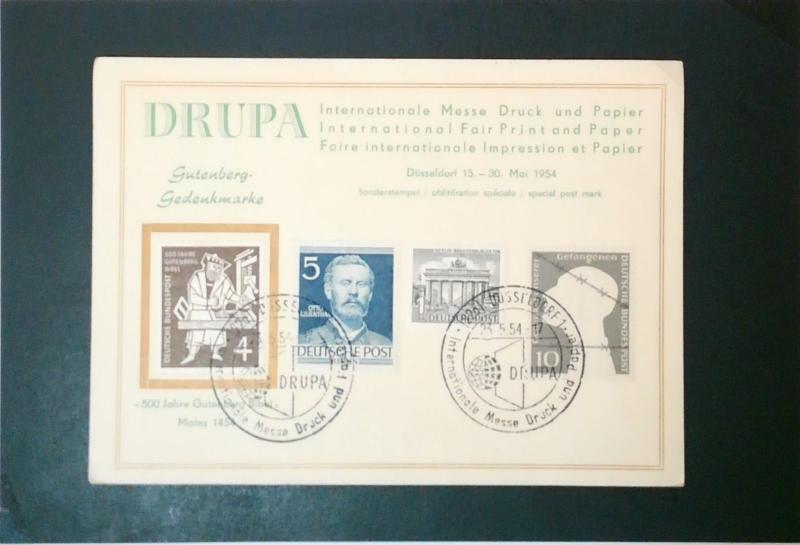 Germany 1954 DRUPA Postcard / Corner Crease - Z3451