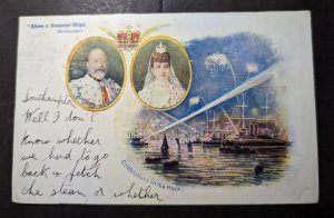 1902 England Coronation Postcard Cover Maida Hill to Cowes IoM Edward VII