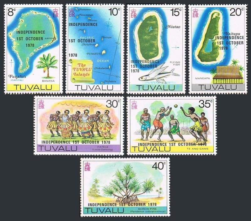 Tuvalu 85-91, MNH. Michel 72-78. INDEPENDENCE 1ST OCTOBER 1978. Maps.