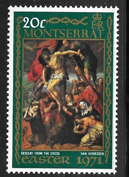 Montserrat 258: 20c Descent from the Cross, MH, F-VF