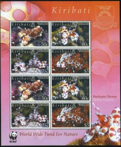 Kiribati 875-878,878a,MNH. WWF 2005.Various depictions of harlequin shrimps.