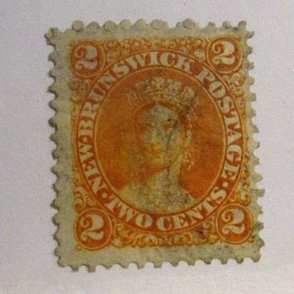 NEW BRUNSWICK Sc #7 Θ used 2¢ Victorian postage stamp, fine +