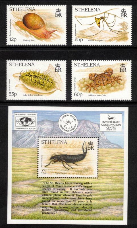 ST HELENA 1995 Endemic Invertebrates; Scott 655-59, SG 699-703; MNH