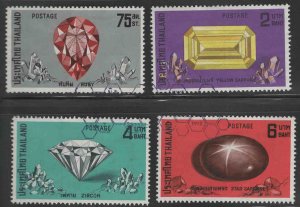 Thailand  Scott 624 -627 Used Precious stone stamp set fancy cancels