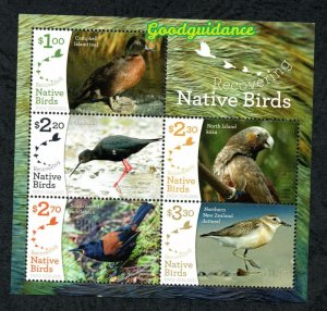 2017- New Zealand- Native Birds - Recovering - Oiseaux - Minisheet MNH** 