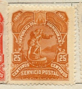 Honduras 1892 Early Issue Fine Mint Hinged 25c. NW-173819