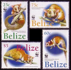 Belize WWF American Woolly Opossum 4v SG#1315-1318 SC#1177-1180 MI#1283-1286