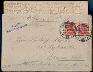 Germany WWI FRANKED Feldpost to USA Cover With Contents 71491