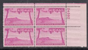 US MNH Hawaii Air Mail Plate Block #C46