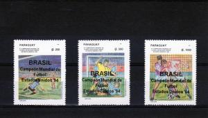 Paraguay 1994 Sc#2483/2485  Brazil Champion World Cup ovpt (3) MNH