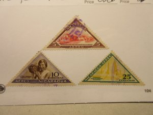 NICARAGUA Scott C293, C294, C295, USED Cat $21.25