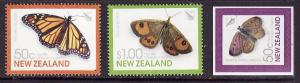 New Zealand-Sc#B197-8,200-unused NH semi-postal set-Self-Adhesive-Butterflies-In