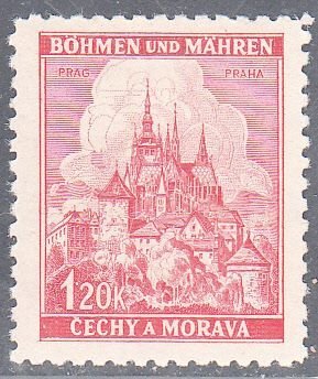 bohemia-moravia  scott no 52  mh