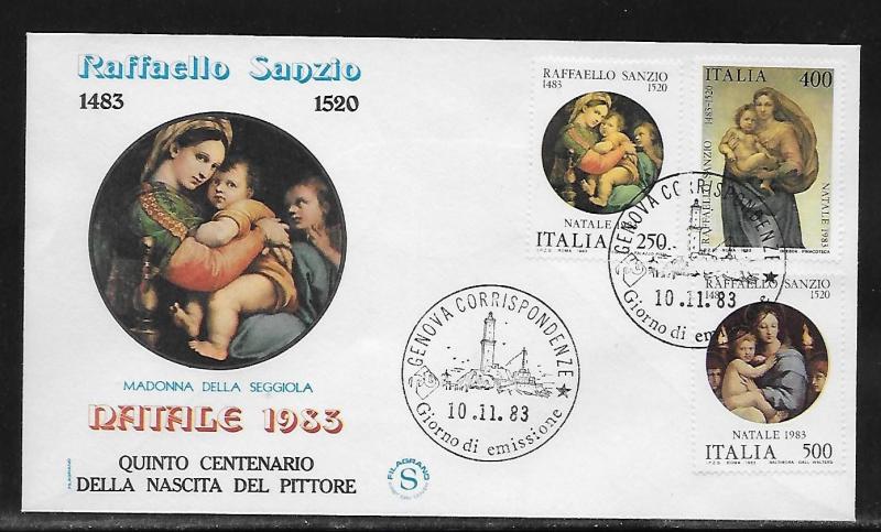 Italy 1570-72 Christmas Raphael Paintings Unaddressed FDC (z1)