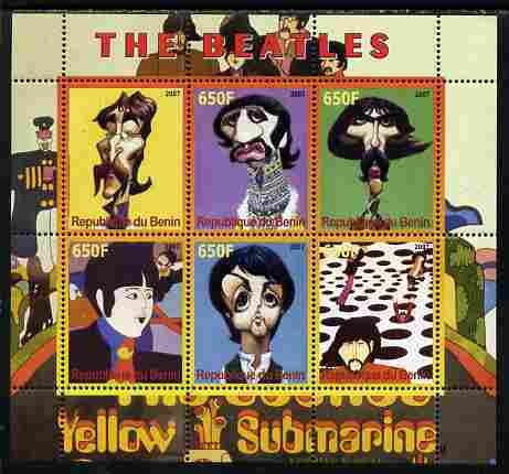 BENIN - 2007 - The Beatles, Yellow Submarine - Perf 6v Sheet - MNH-Private Issue