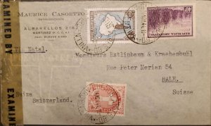 MI) 1944, ARGENTINA, CENSORED, VIA NATAL, FROM BUENOS AIRES TO SWITZERLAND, AIR