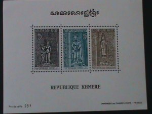 ​CAMBODIA-ANCIENT  STATUES OF BUDDHAS-MNH S/S-VF WE SHIP TO WORLDWIDE.