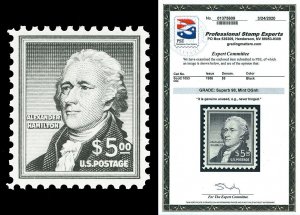 Scott 1053 1956 $5.00 Hamilton Issue Mint Graded Superb 98 NH with PSE CERT!