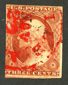 U.S. #11 USED RED CANCEL