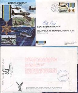 JS45/12DC Victory in Europe sign by Flight Lieutenant William Reid VC (H)