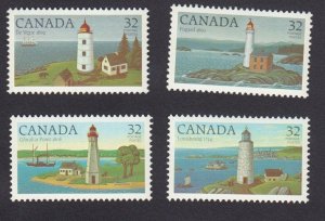 Lighthouses = NS, BC, QC, ON = Canada 1984 #1032-1035 MNH set of 4