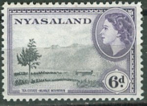 Nyasaland # 104  QE II, view, perf. 12 (1) Unused VLH