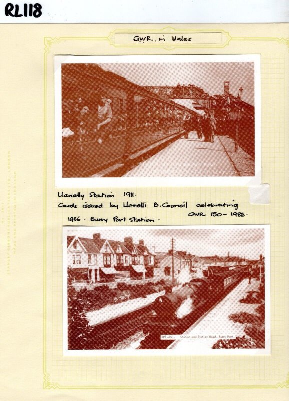 GB Wales GWR RAILWAY Cards{2} Llanelly Station Burry Port (1985) {samwells}RL118 
