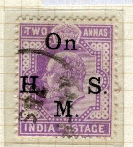INDIA; 1902-09 early classic Ed VII SERVICE Optd. issue fine used 2a. value