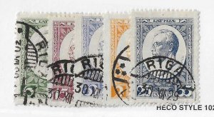 Latvia Sc #B46-B50 used set of 5  VF