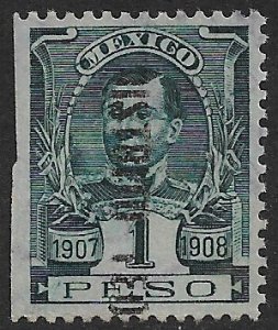 MEXICO REVENUES 1907-08 1p Gen Zaragoza Internal Revenue RENTA R279 DISTRIT Used