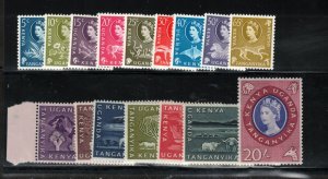 Kenya Uganda Tanganyika #120 - #135 Very Fine Never Hinged Set