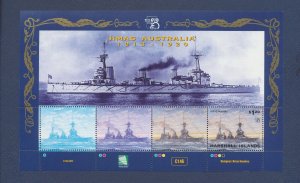 MARSHALL ISLANDS - Scott 703 - MNH S/S - Battle Ships, Australia Stamp Show 1999