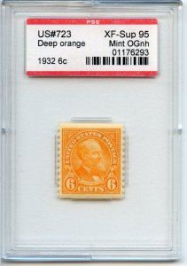 US SCOTT #723 MINT-XF-SUP-OG-NH GRADED 95 PSE ENCAPSULATED (9/16/24 GP)