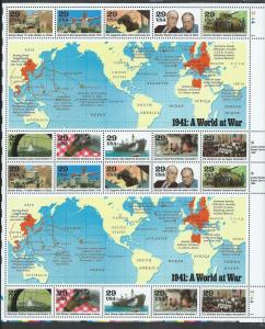 UNITED STATES SC# 2559 F-VF MNH 1991 Complete sheet/20 #3...