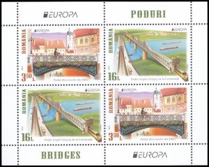 Romania 2018 Sc 6088b Bridges Train Bicycle Boats CV $21