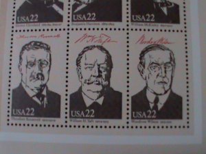 UNITED STATES-SC#2218 AMERIPEX'86 INTEL. STAMP SHOW-U.S PRESIDENTS-III MNH