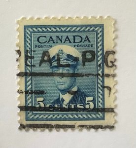 Canada 1942 Scott 255 used - 5c,  King George VI