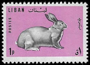 Lebanon #441 Unused OG LH; 1p Rabbit (1965)
