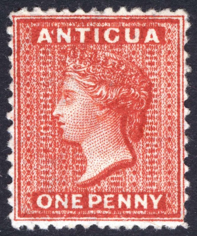 Antigua 1872 1d Scarlet Perf 12.5 Wmk CC INV SG 14w Sc 6 LMM/MLH Cat £200($264)