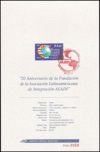 Mexico 2000 Sc 2198 Latin American Integration Association Souvenir Page