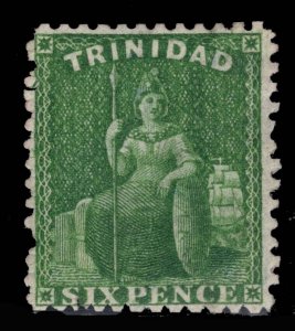 MOMEN: TRINIDAD STAMPS SG #72a P12.5 DEEP GREEN CROWN CC UNUSED £400 LOT #69018*