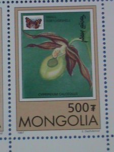 1997-SC#2269-7 MONGOLIA STAMP ORCHIDS LOVELY COLORFUL FLOWER- MINT-NH FULL SHEET