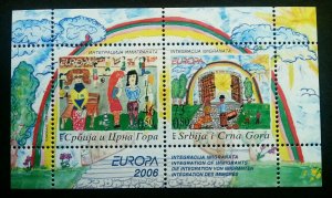 Serbia Montenegro EUROPA Integration Of Immigration 2006 Painting Art (ms) MNH
