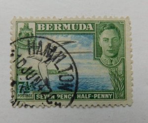 Bermuda #121d Used/VF, Bermudian Water Scene/Topic Bird, 1941