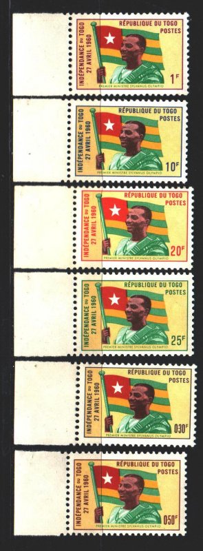 Togo. 1960. 285-90 from the series. Togo independence flag. MNH.