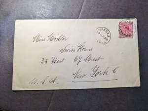 1928 British Bahamas Cover Nassau to New York NY USA