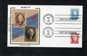SC# 3139-40 - (32c) - Pacific 97 - Franklin & Washington - First Day Cover