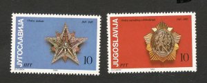YUGOSLAVIA-MNH-SET-40th anniversary of the victory -ORDER-MEDALS-1985