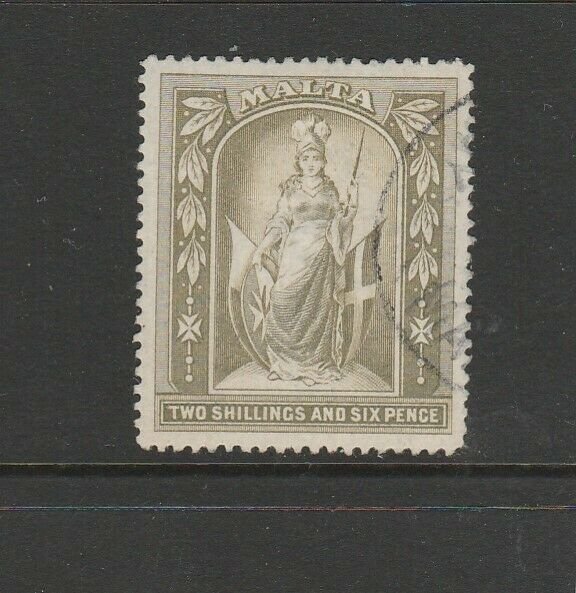 Malta 1899/1901 2/6 Crown CC FU SG 34