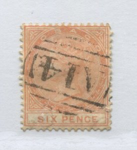 Tobago QV 1879 6d used